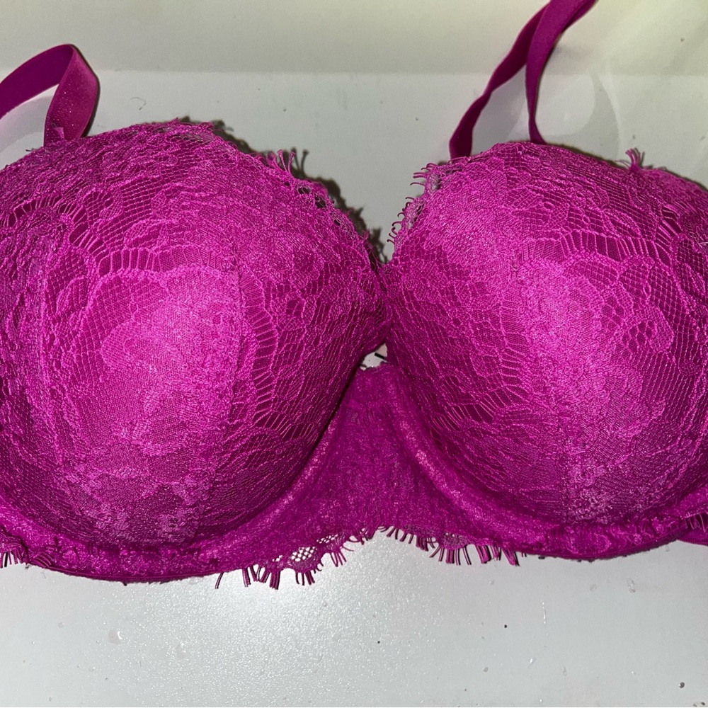 Dream angels pink push up lace bra